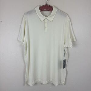 NWT Daniel Hechter Paris Pima Cotton Short Sleeve Golf Polo Shirt Cream XXL